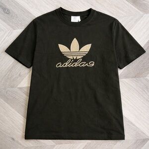 Adidas Trefoil Logo T-Shirt Black Graphic Tee Streetwear Casual